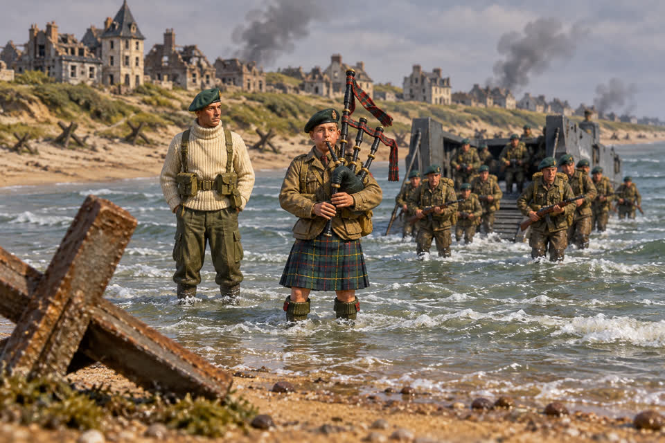 The scene in a miniature style